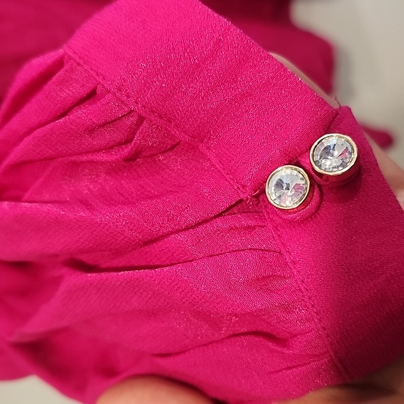 P.5 Anthropologie Gina Keyhole Moulinette Soeurs Bright Pink Dress Size 14 - Picture 2 of 6